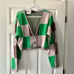 Colorblock Cardigan Sweater